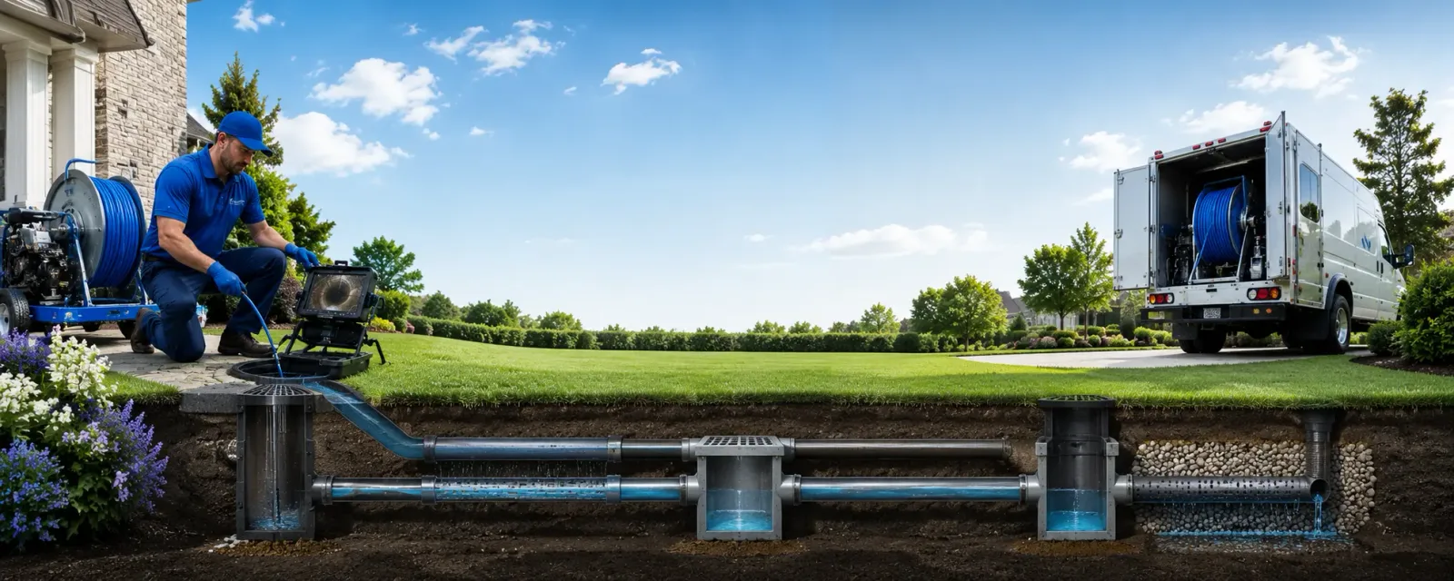 Outdoor drain cleaning information for White Mills, PA